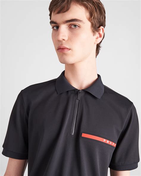 black prada polo shirt mens|Prada graphic tee.